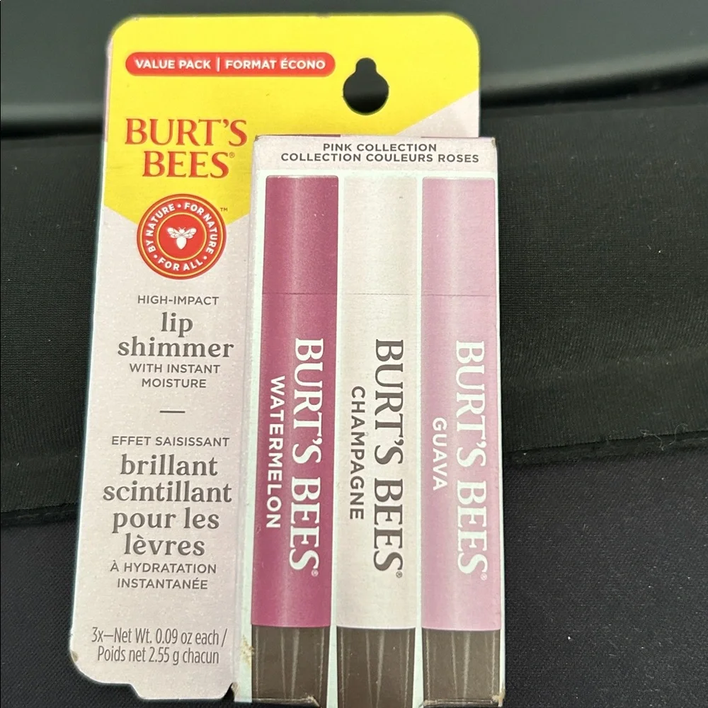 Burt's Bees Lip Shimmer Trio - Watermelon, Champagne, Guava